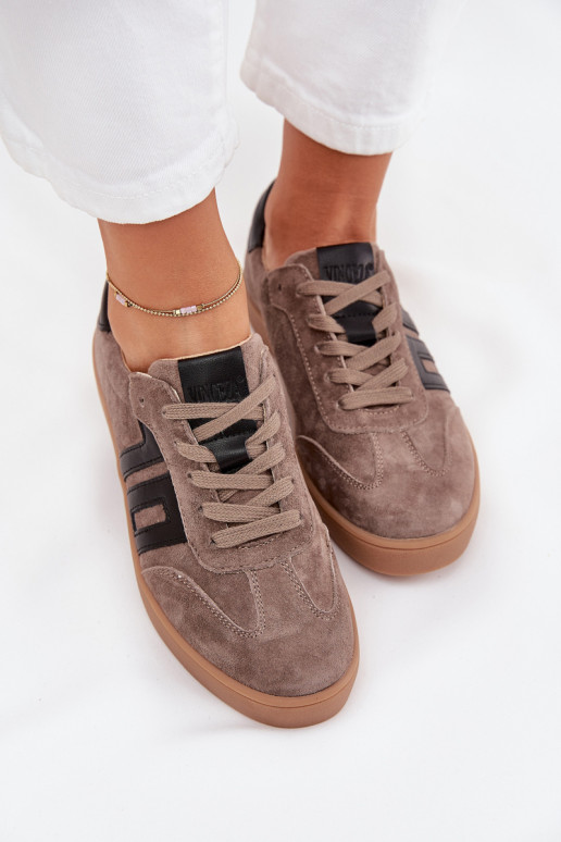 en daim Chaussures modèle baskets Féminin Vinceza 79557 beige