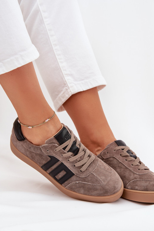 en daim Chaussures modèle baskets Féminin Vinceza 79557 beige