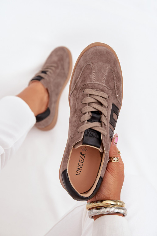 en daim Chaussures modèle baskets Féminin Vinceza 79557 beige