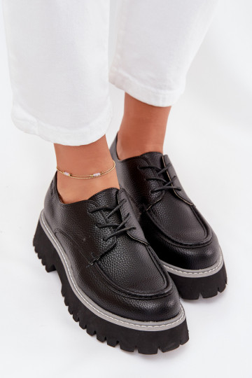 chaussures mocassins pour femmes Avec une dentelle Big Star NN274052 couleur noire