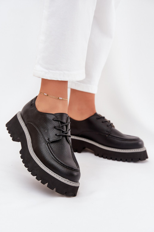 chaussures mocassins pour femmes Avec une dentelle Big Star NN274052 couleur noire