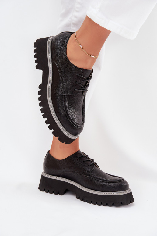 chaussures mocassins pour femmes Avec une dentelle Big Star NN274052 couleur noire