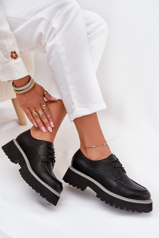 chaussures mocassins pour femmes Avec une dentelle Big Star NN274052 couleur noire