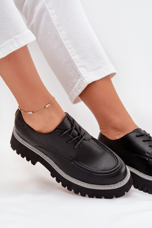 chaussures mocassins pour femmes Avec une dentelle Big Star NN274052 couleur noire