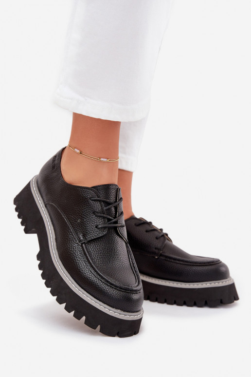 chaussures mocassins pour femmes Avec une dentelle Big Star NN274052 couleur noire