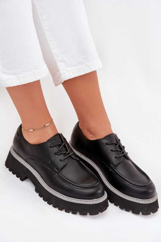 chaussures mocassins pour femmes Avec une dentelle Big Star NN274052 couleur noire