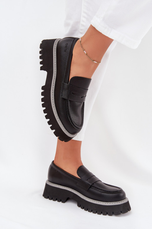 Mocassins plateforme femme Et des talons plats Big Star NN274049 couleur noire