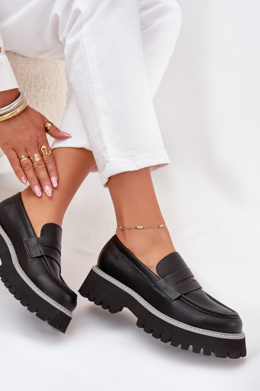 Mocassins plateforme femme Et des talons plats Big Star NN274049 couleur noire