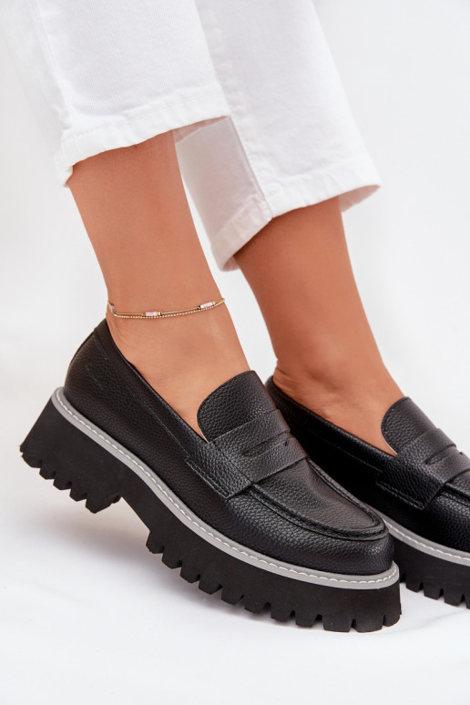 Mocassins plateforme femme Et des talons plats Big Star NN274049 couleur noire