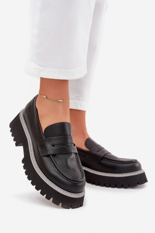 Mocassins plateforme femme Et des talons plats Big Star NN274049 couleur noire