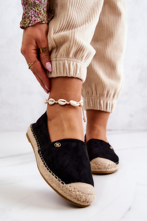 Féminin Espadrilles en daim couleur noire Joaquin