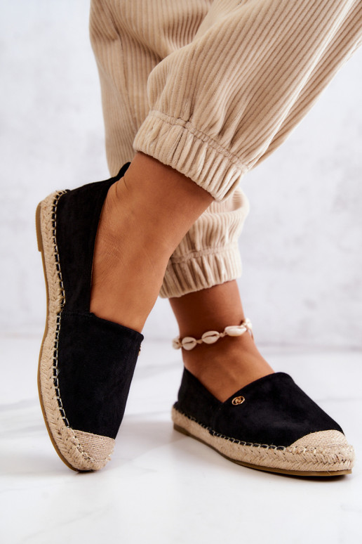Féminin Espadrilles en daim couleur noire Joaquin