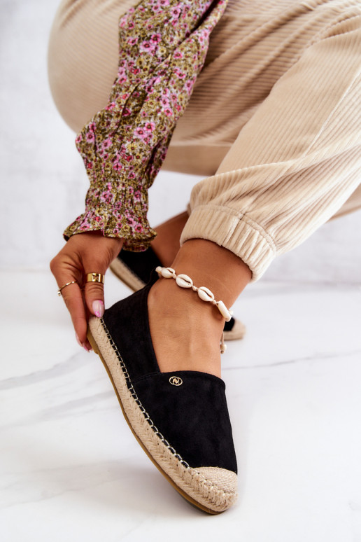 Féminin Espadrilles en daim couleur noire Joaquin