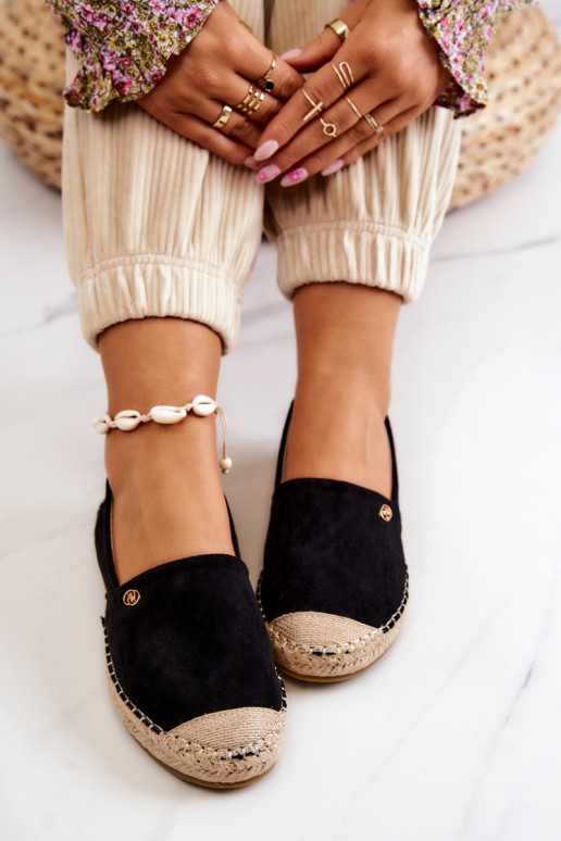 Féminin Espadrilles en daim couleur noire Joaquin