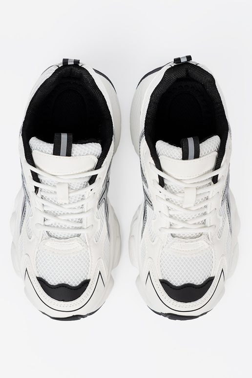 Blanc-couleur noire pratique Chaussures modèle baskets avec maille