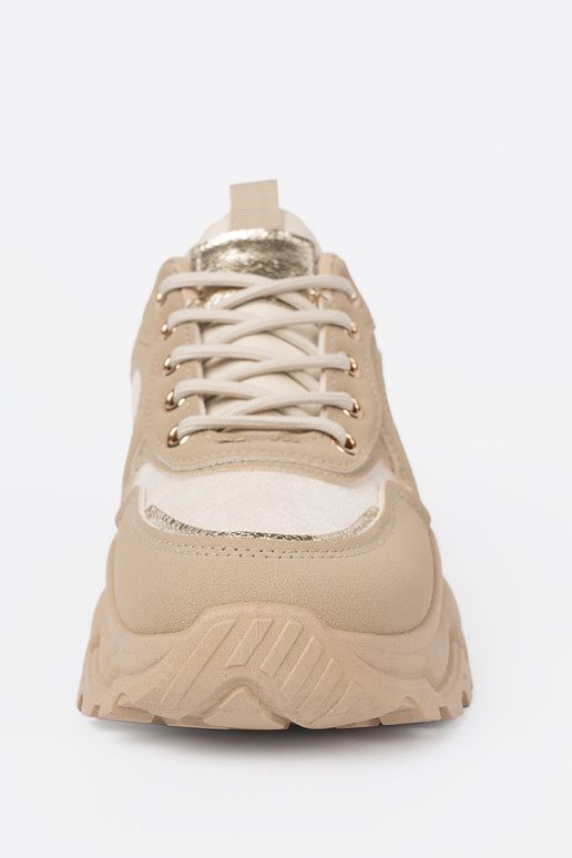 beige Chaussures modèle baskets z ozdobnym dorém cœurm