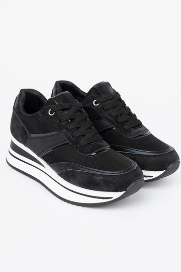 NoÀoczesne couleur noire Chaussures modèle baskets z połyskującymi ÀstaÀkami