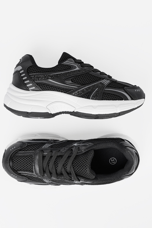 couleur noire Chaussures modèle baskets avec maille i białą podeszÀą