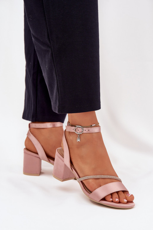 Escarpins roses pour femmes avec détails brillants, Vinceza 20268