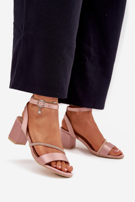 Escarpins roses pour femmes avec détails brillants, Vinceza 20268