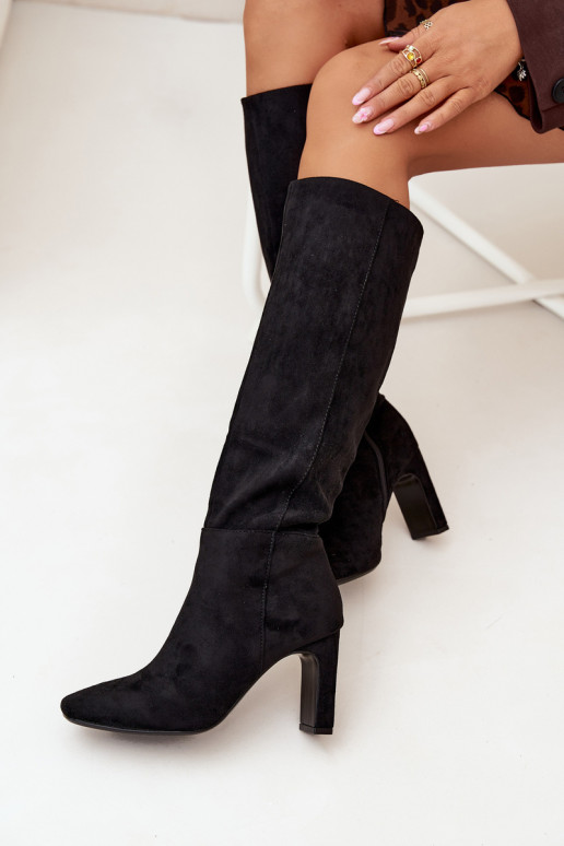 bottes pour femmes avec des talons réchauffer couleur noire Zamira bottes pour femmes avec des talons réchauffer couleur noire Zamira