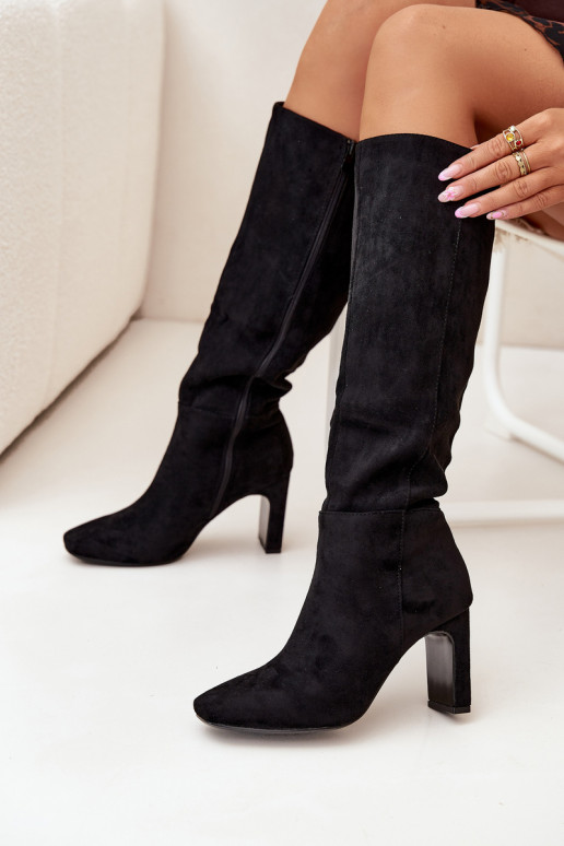 bottes pour femmes avec des talons réchauffer couleur noire Zamira bottes pour femmes avec des talons réchauffer couleur noire Zamira