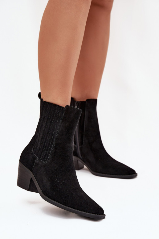 en daim Bottes avec chauffage à l intérieur couleur noire Arelia en daim Bottes avec chauffage à l intérieur couleur noire Arelia