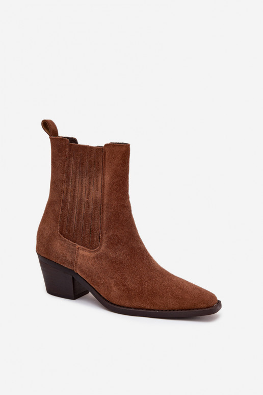 en daim Bottes avec chauffage à l intérieur marron Arelia