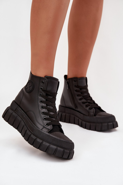 réchauffer chaussures de loisirs à semelles Féminin avec une plateforme Verrouillage couleur noire Sarira réchauffer chaussures de loisirs à semelles Féminin avec une plateforme Verrouillage couleur noire Sarira