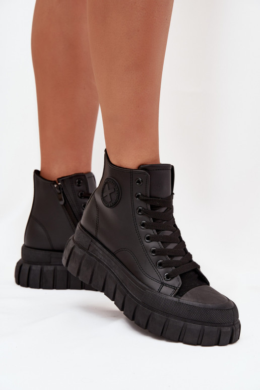 réchauffer chaussures de loisirs à semelles Féminin avec une plateforme Verrouillage couleur noire Sarira réchauffer chaussures de loisirs à semelles Féminin avec une plateforme Verrouillage couleur noire Sarira