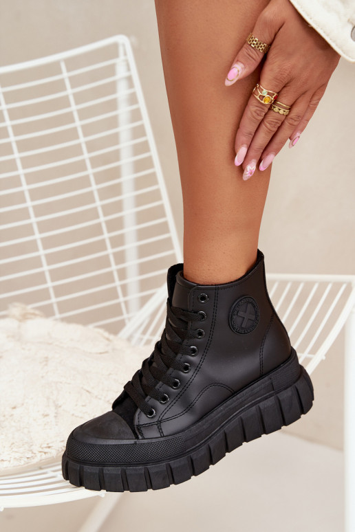 réchauffer chaussures de loisirs à semelles Féminin avec une plateforme Verrouillage couleur noire Sarira réchauffer chaussures de loisirs à semelles Féminin avec une plateforme Verrouillage couleur noire Sarira