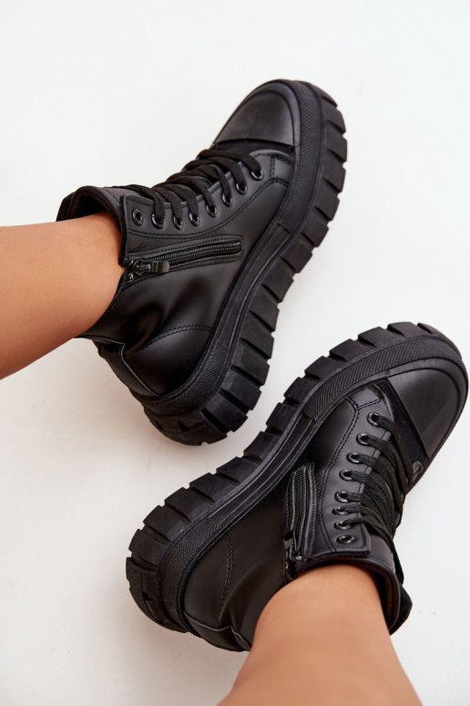 réchauffer chaussures de loisirs à semelles Féminin avec une plateforme Verrouillage couleur noire Sarira réchauffer chaussures de loisirs à semelles Féminin avec une plateforme Verrouillage couleur noire Sarira