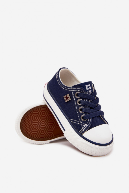Puéril Modèle classique chaussures décontractées Big Star DD374162 bleu foncé