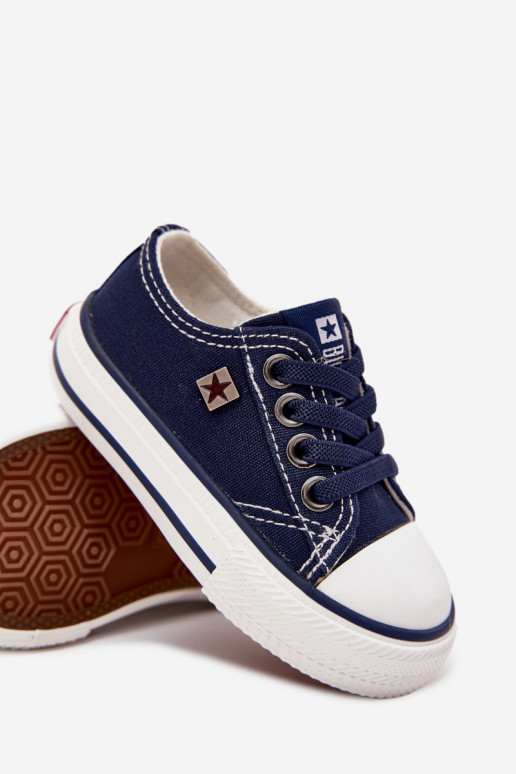 Puéril Modèle classique chaussures décontractées Big Star DD374162 bleu foncé