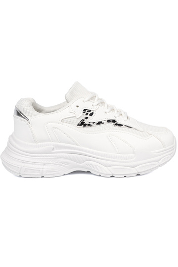 couleur blanche chaussures de sport z ozdobnym akcentem 2