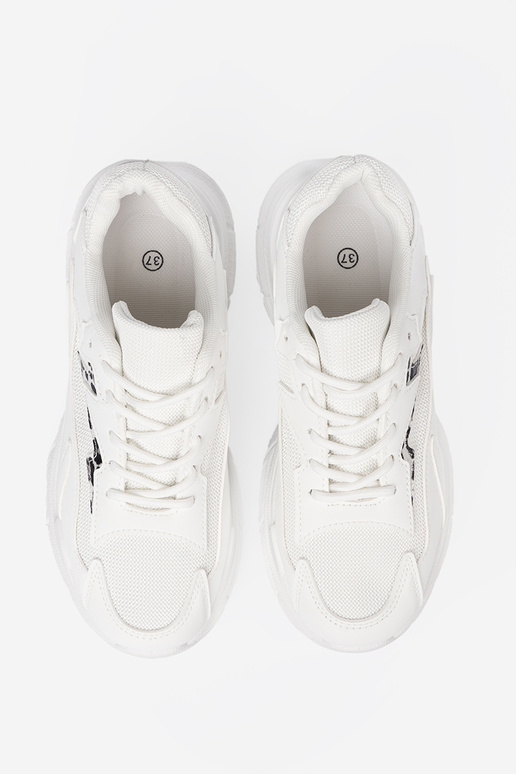 couleur blanche chaussures de sport z ozdobnym akcentem