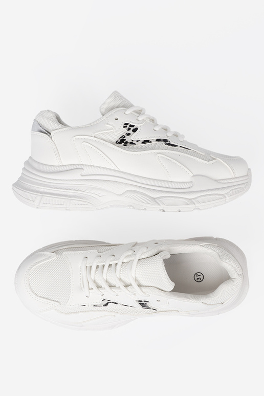 couleur blanche chaussures de sport z ozdobnym akcentem