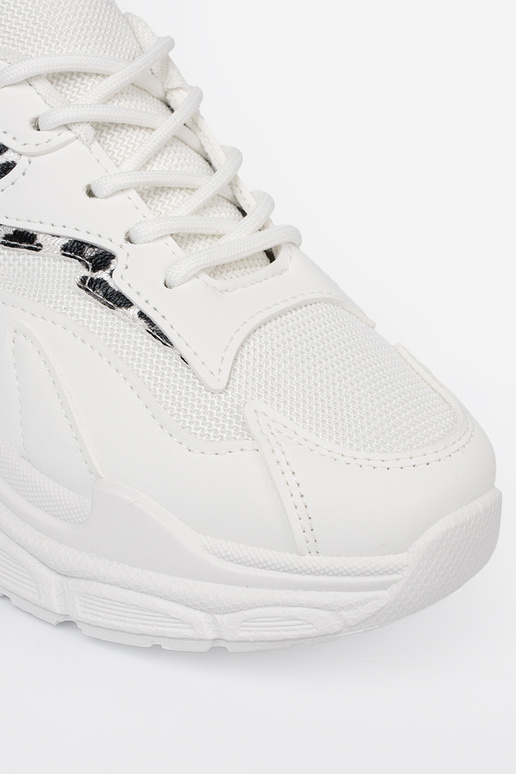 couleur blanche chaussures de sport z ozdobnym akcentem