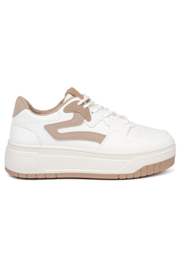 Blanc beige Chaussures modèle baskets avec une plateforme 2