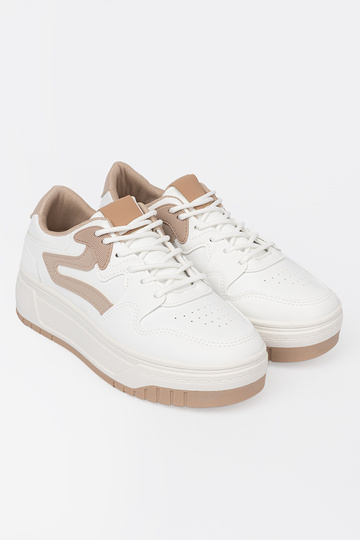 Blanc beige Chaussures modèle baskets avec une plateforme
