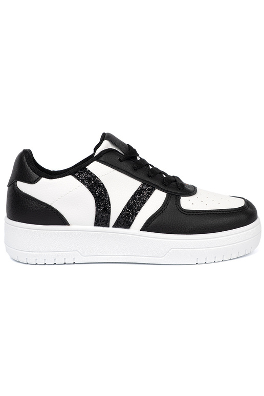 Élégant noir-couleur blanche Chaussures modèle baskets z pailletteHibouxmi ÀstaÀkami