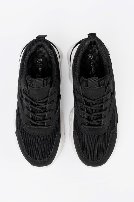 couleur noire des sports Chaussures modèle baskets na grubej couleur blanchej podeszÀie