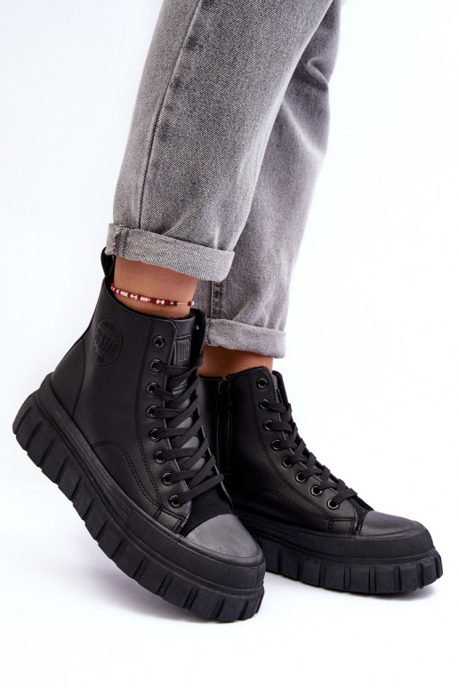 réchauffer Peau chaussures décontractées Au Château Big Star MM274625 couleur noire