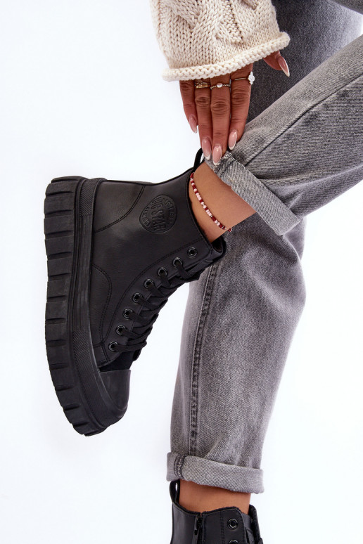 réchauffer Peau chaussures décontractées Au Château Big Star MM274625 couleur noire