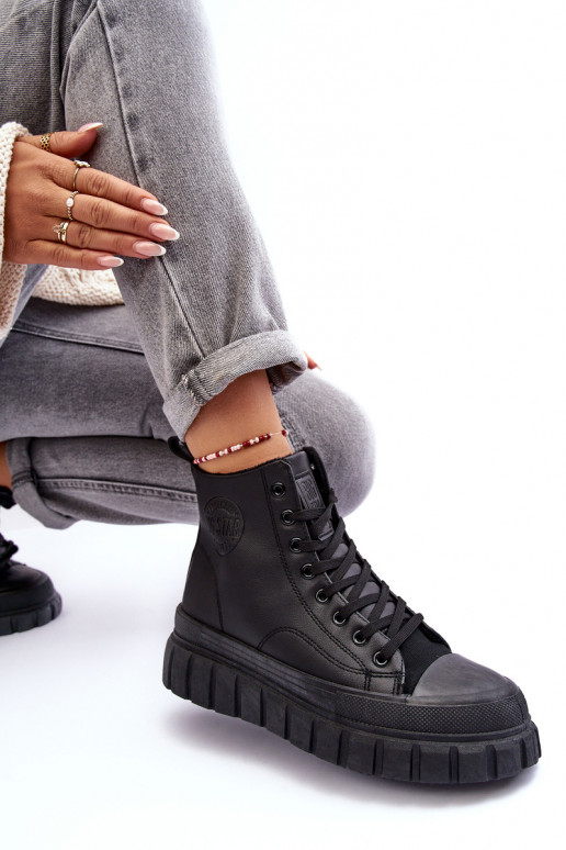 réchauffer Peau chaussures décontractées Au Château Big Star MM274625 couleur noire