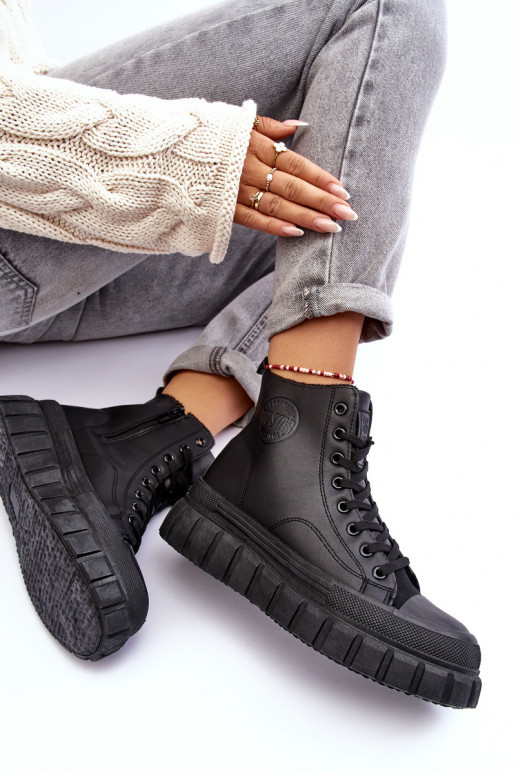 réchauffer Peau chaussures décontractées Au Château Big Star MM274625 couleur noire