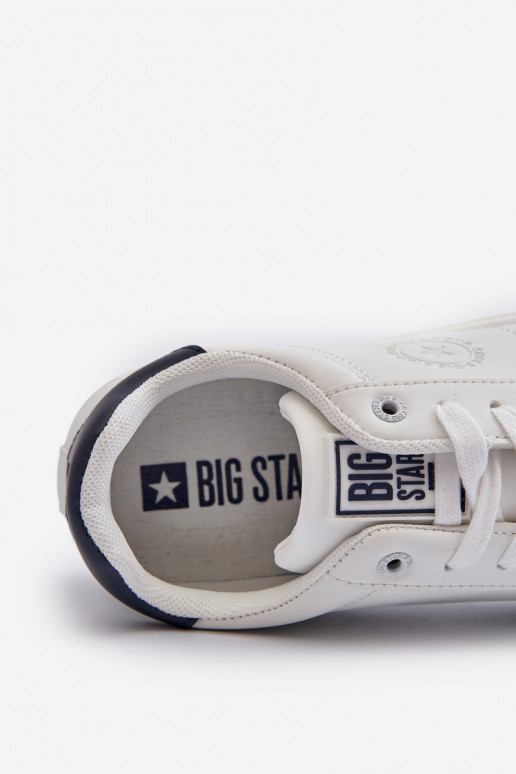 Faible Chaussures décontractées pour hommes en cuir écologique Big Star NN174282 couleur blanche