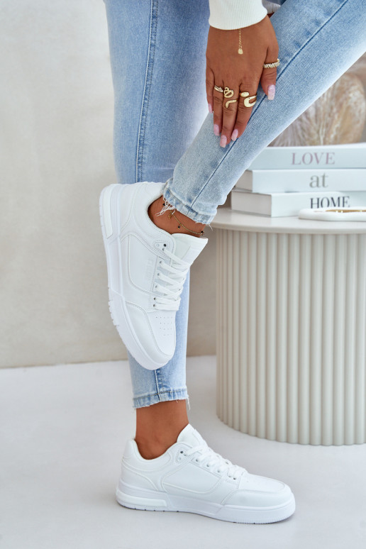 Chaussures modèle baskets Féminin Big Star OO274A549 Hi-Poly System couleur blanche