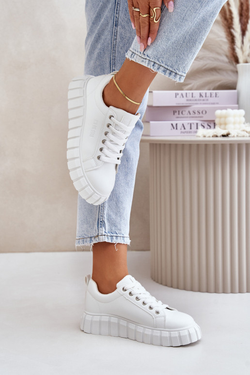 réchauffer Chaussures modèle baskets Féminin Big Star MM274616 couleur blanche