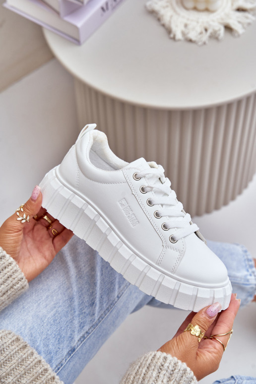 réchauffer Chaussures modèle baskets Féminin Big Star MM274616 couleur blanche